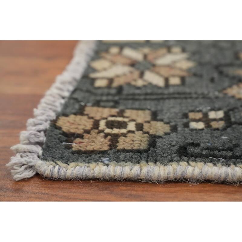 Hand Knotted Oriental 100% Wool Carpet Traditional Medallion Navy Blue & Blues Bakhtiari Area Rug - 6' 7'' X 4' 4''