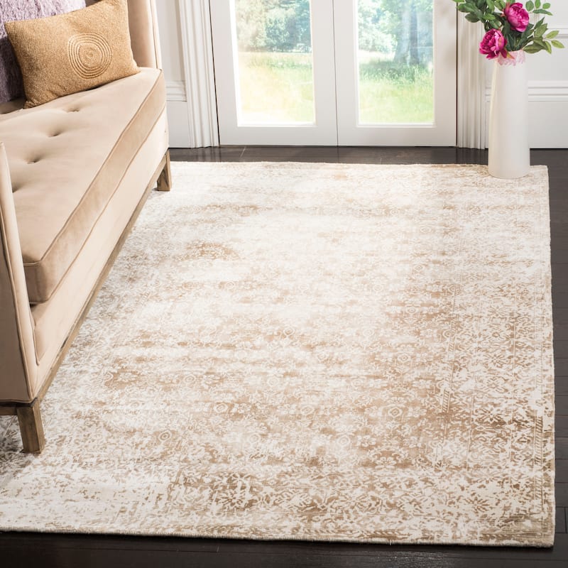 SAFAVIEH Handmade Mirage Pascasia Modern Abstract Viscose Rug - 8' x 10' - Ivory/Beige