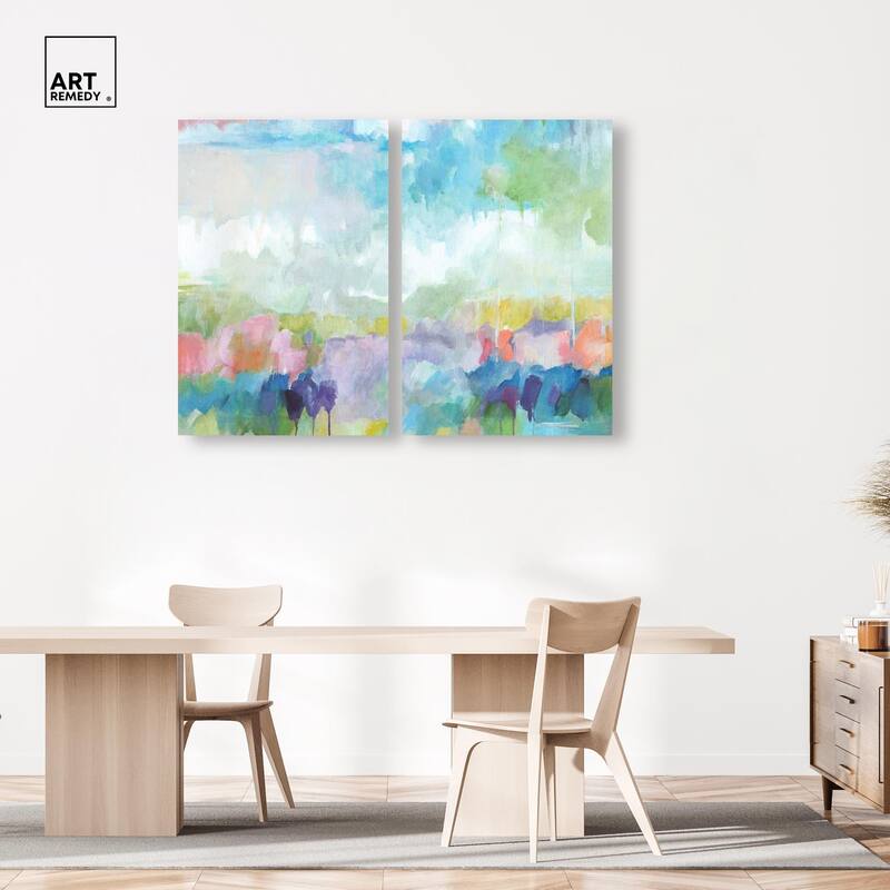Harmonic Greens Canvas Set of 2 by Art Remedy, Gallery Wrapped