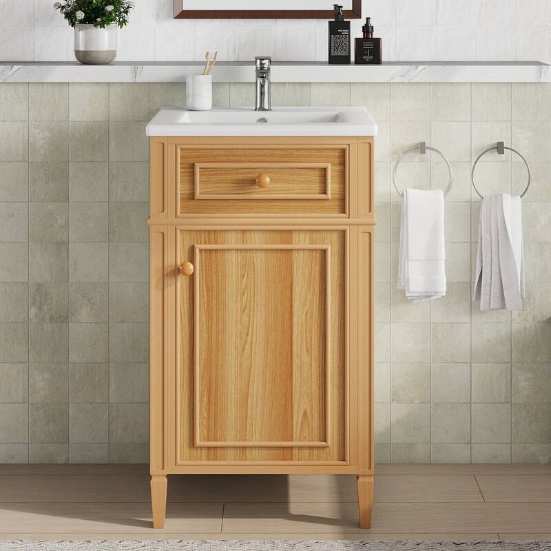 20"Freestanding Bathroom Vanity with Ceramic Sink