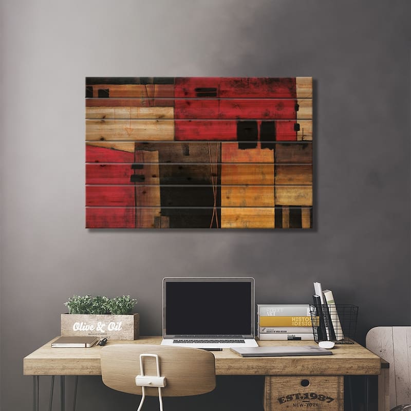 On The Horizon Print On Wood by Max Hansen - Multi-Color