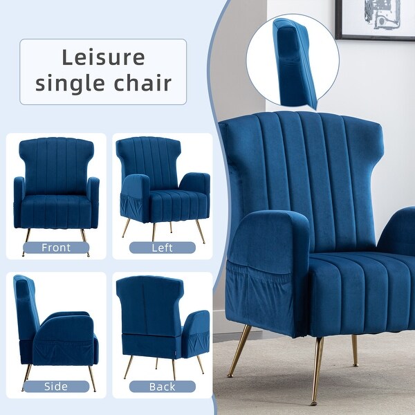 Fabric casual single person high backrest with side storage lazy