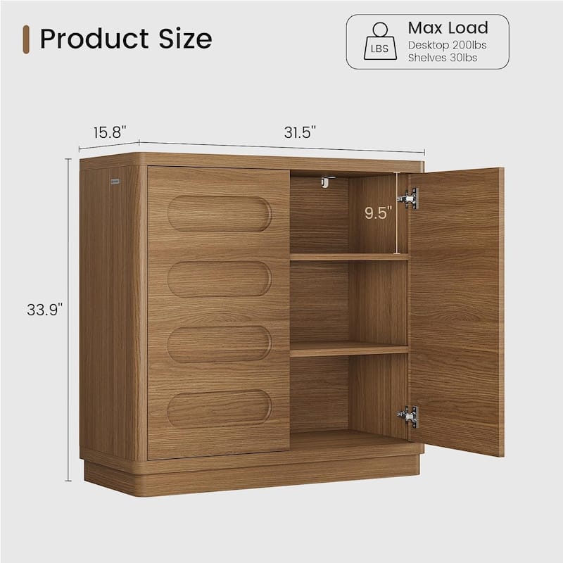 Buffet Sideboard Cabinet with Storage 2 Doors Adjustable Shelves