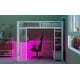preview thumbnail 16 of 32, Full Metal Gaming Loft Bed with LED, Desk & Drawers