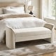 preview thumbnail 1 of 30, Elizabeth Modern Chenille Fabric Upholstered Bench with MInimal Assembly By HULALA HOME Beige