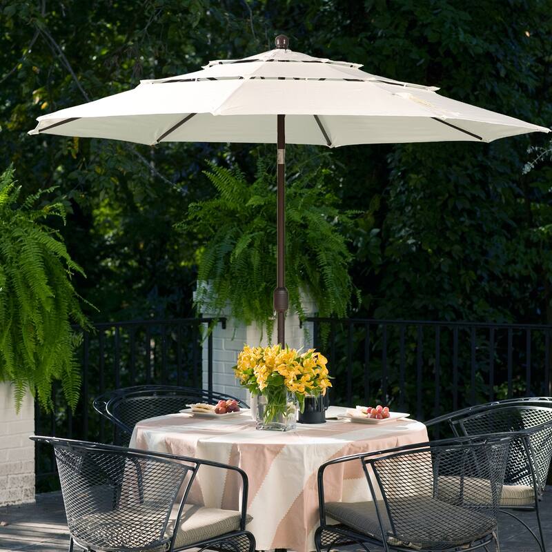 Aoodor Patio Umbrella 10 ft. for Dining Table Outdoor Market Yard Use 3 Tier Ventilation (Umbrella only)