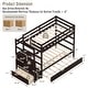 preview thumbnail 10 of 25, Costway Twin Over Twin Bunk Bed with Trundle Stairway and Storage - 39'' x 75''