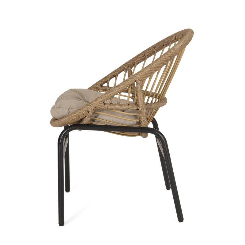 Outdoor Chair with Water-Resistant Cushions Set of 2