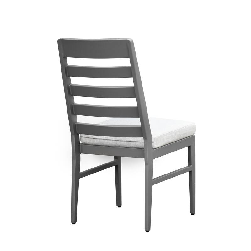 Navarro Outdoor Aluminum Dining Chair, Mocha (Set of 2)
