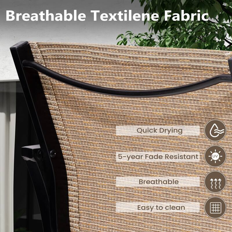 Outdoor Indoor Aluminum Swivel Patio Bar Stools Dining Chairs with Sunbrella Fabric