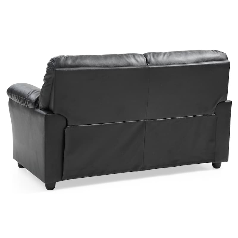 Black Padded Love Seat For Modern Living
