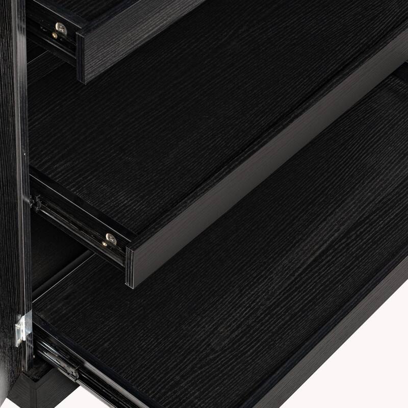 72" Fluted Kitchen Pantry Cabinet, Freestanding Cupboard Storage Cabinet with Drawers and Adjustable Shelves