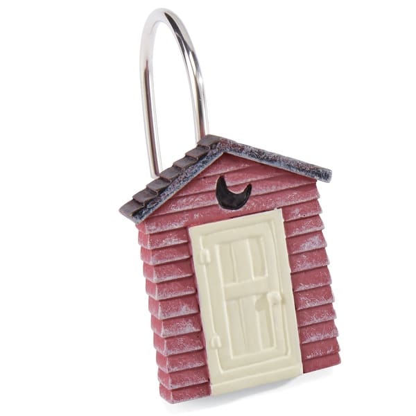 Charming HandPainted Outhouse Shower Hooks Set of 12 Red Bed Bath & Beyond 37701197