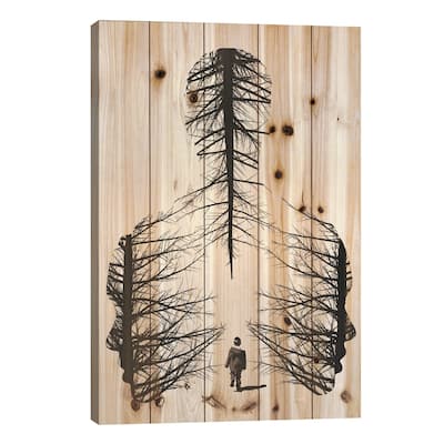 The Walk Print On Wood by Dániel Taylor - Multi-Color