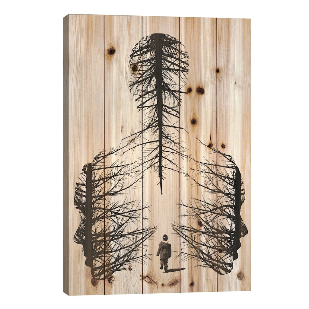The Walk Print On Wood by Dániel Taylor - Multi-Color