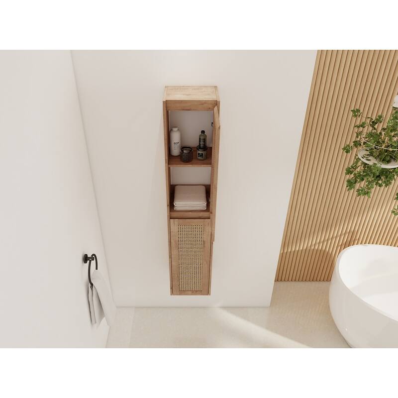 MEDUNJESS Bathroom Side Cabinet, Float Mounting Design