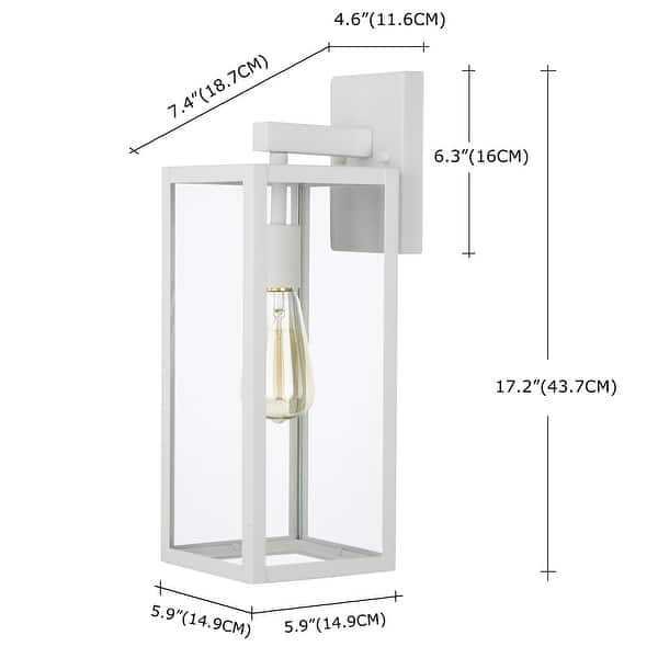 dimension image slide 2 of 11, 2-pack 13" H 1-Light Black Outdoor wall Lantern(Dusk to Dawn could be chosen)