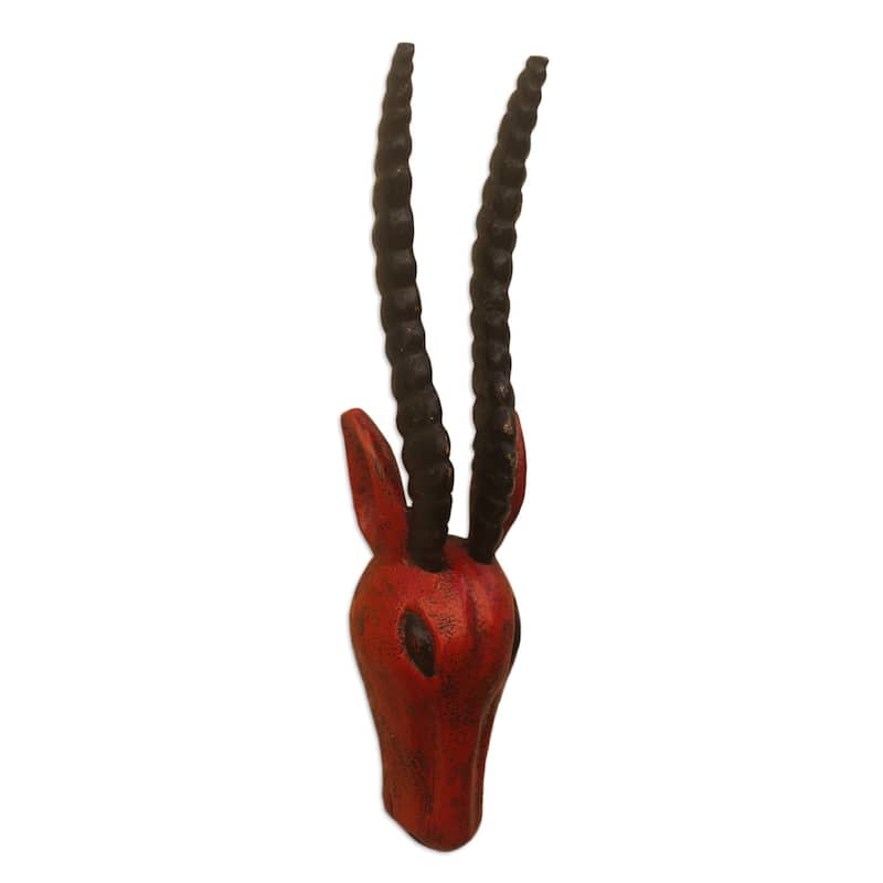 Novica Handmade Antelope Head I African Wood Mask