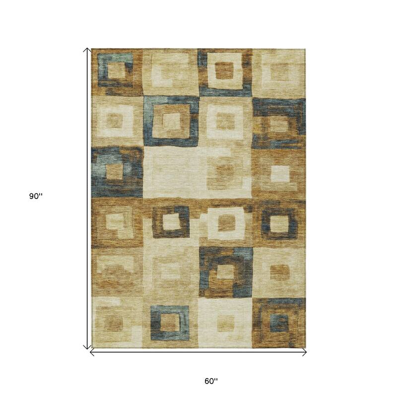HomeRoots Geometric Transitional Rectangle Outdoor Rug