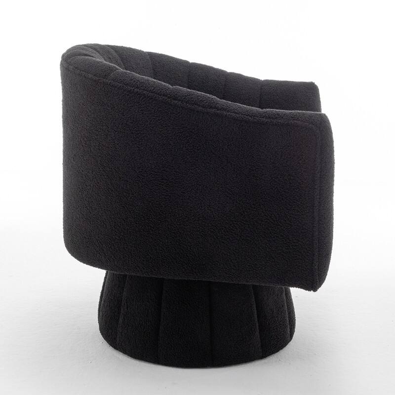 SEYNAR Modern Glam Velvet Upholstered Round Swivel Accent Barrel Chair