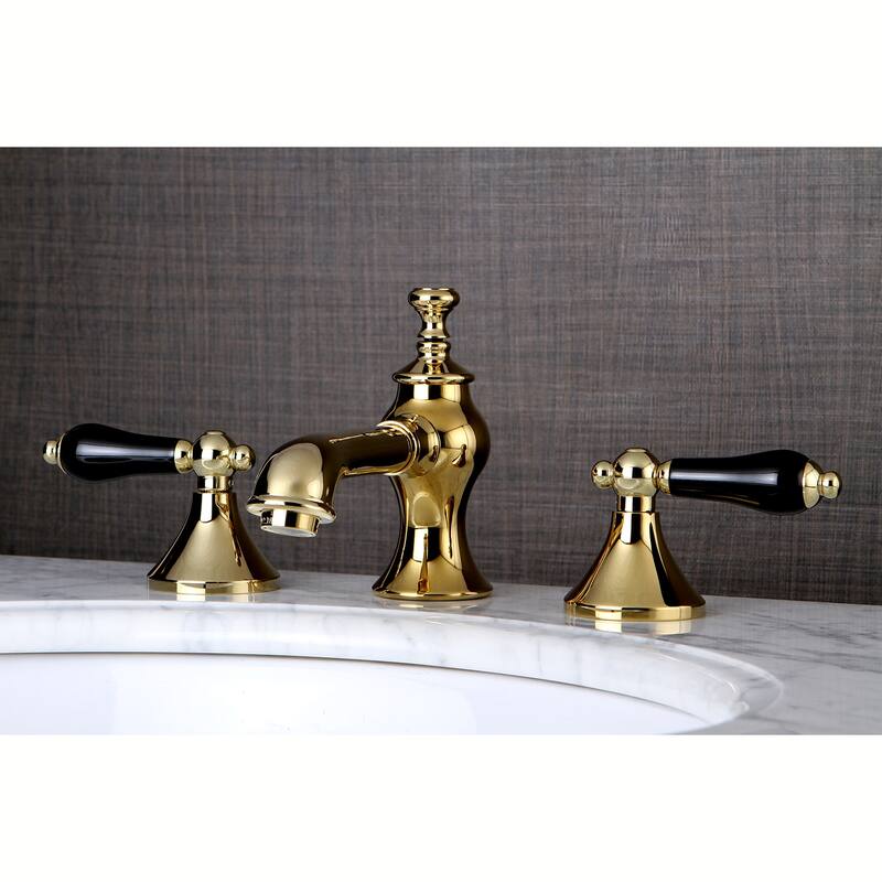 Duchess Deck Mount Widespread Bathroom Faucet with Brass Pop-Up