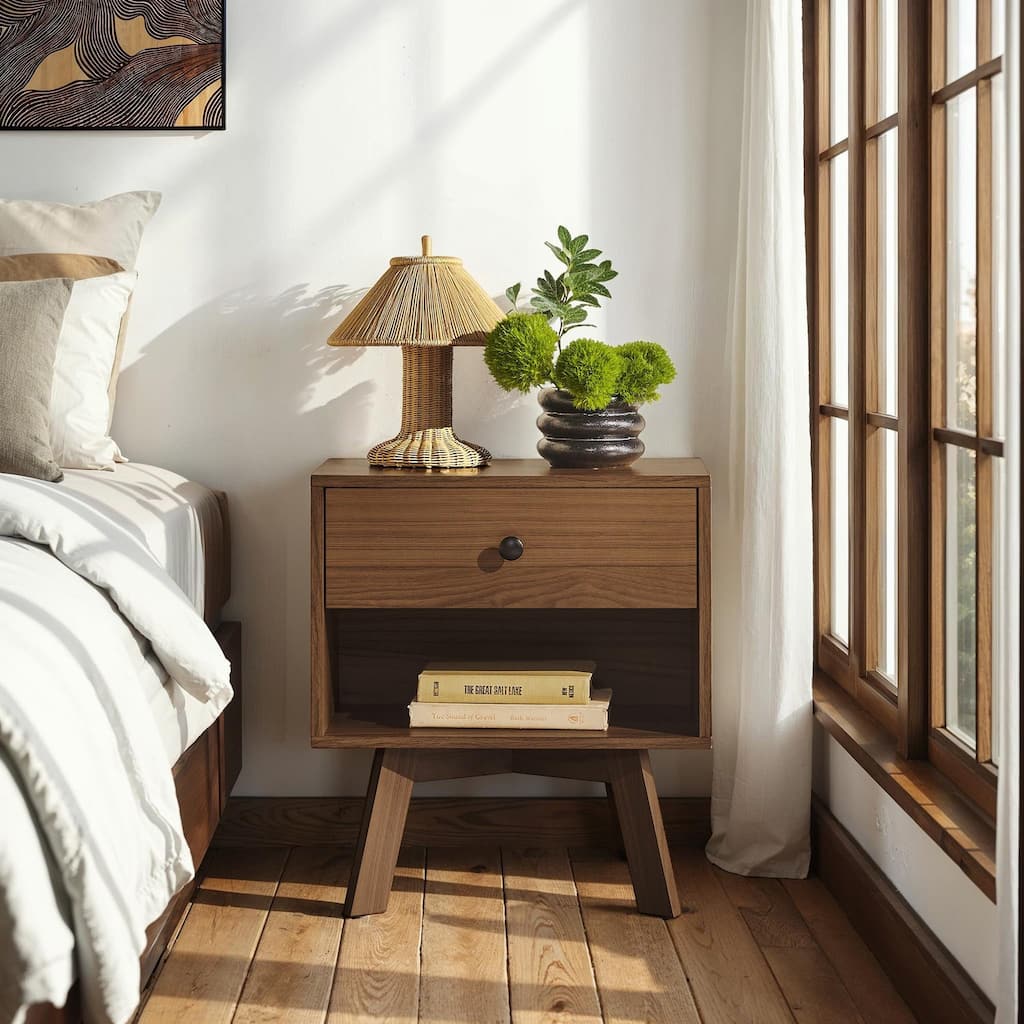 Walker Edison Mid-Century Solid Wood Nightstand