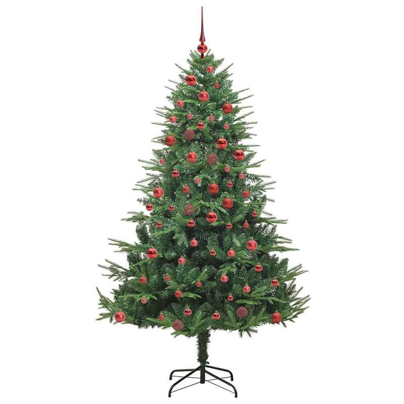 vidaXL Artificial Christmas Tree LED&Ball Set&Flocked Snow Decoration PVC&PE