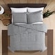 preview thumbnail 3 of 6, Eddie Bauer Preston Grey Cotton Flannel Reversible Comforter Set