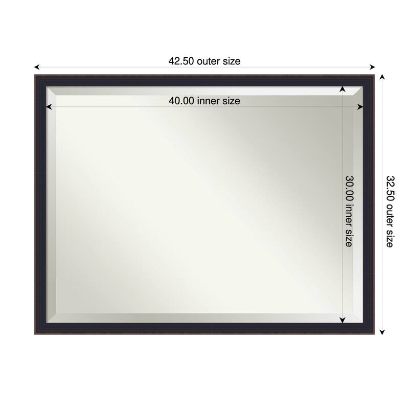 Havana Black Bronze Beveled Framed Wall Mirror - Havana Black Bronze - 43 x 33 in