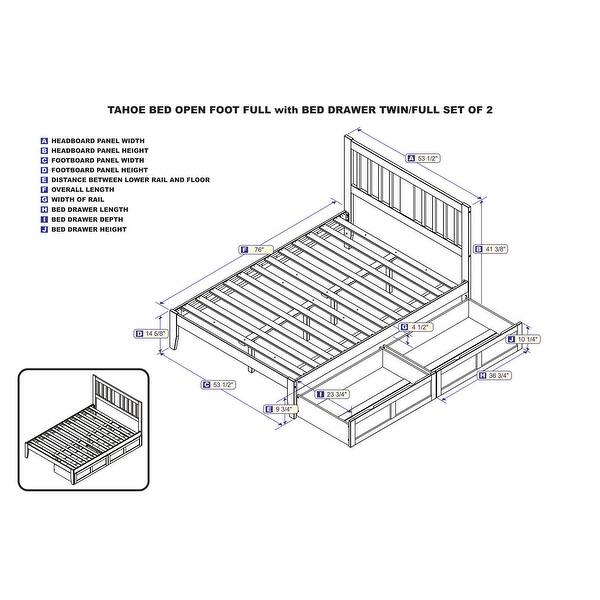 Tahoe Full Platform Bed with 2 Storage Drawers in Espresso Bed Bath & Beyond 37219615