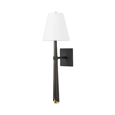Esmeralda 1 Light Wall Sconce Vintage Gold Leaf/Textured Black