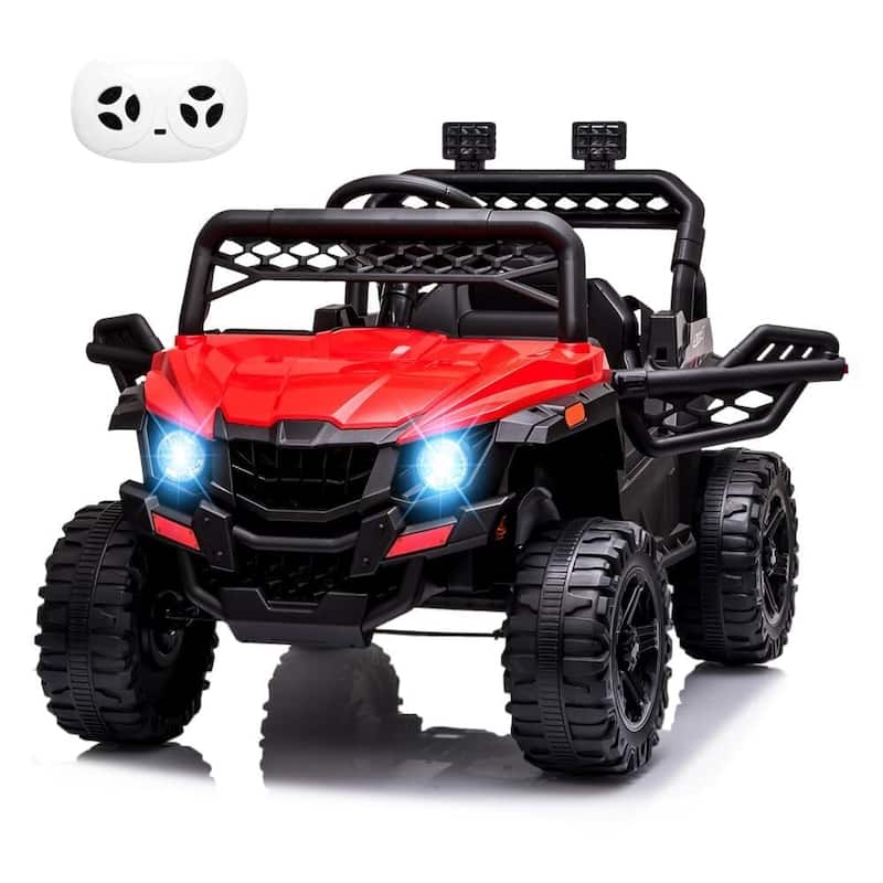 Kids Ride On Utv with Remote Control, 390W Double Motors 12V Kids Ride On Car Truck Toddles Electric Vehicle - Kids - Red
