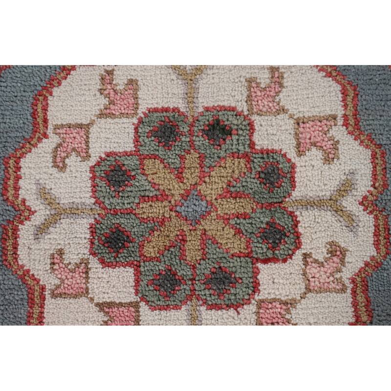All-Over Floral Oushak Indian Area Rug Handmade Wool Carpet - 9'1"x 11'9"