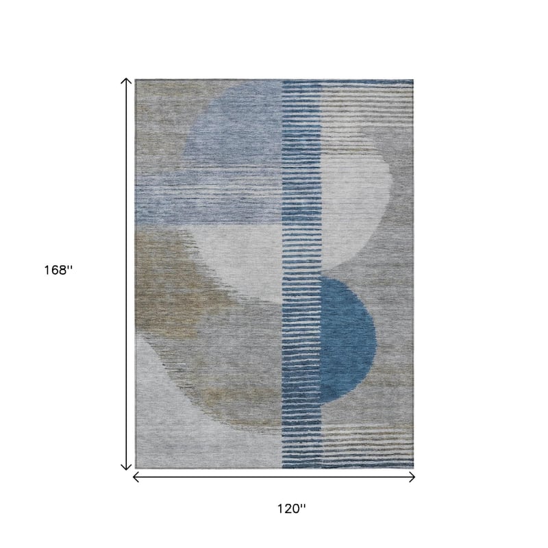 HomeRoots Geometric Transitional Rectangle Outdoor Rug