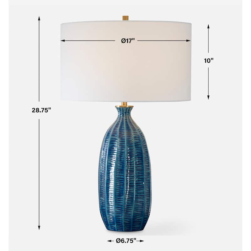 Uttermost Bixby Blue Table Lamp - 28.75" H X 17" W X 17" D