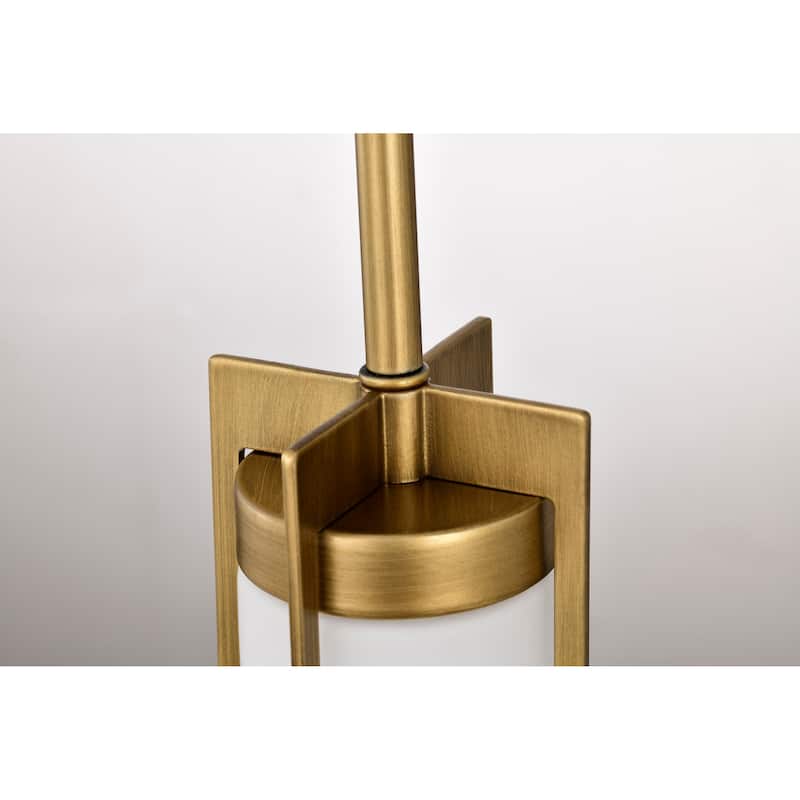 Roselle Mini Pendant Natural Brass with White Glass - Natural Brass