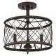 preview thumbnail 7 of 5, Luxury French Country Semi-Flush Ceiling Light, 14.5"H x 15"W, with Shabby Chic Style, Parisian Bronze Finish