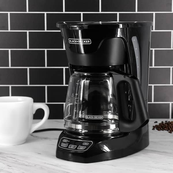 Black and Decker 12-Cup Programmable Coffee Maker with Vortex Technology in  Black - Bed Bath & Beyond - 39929576