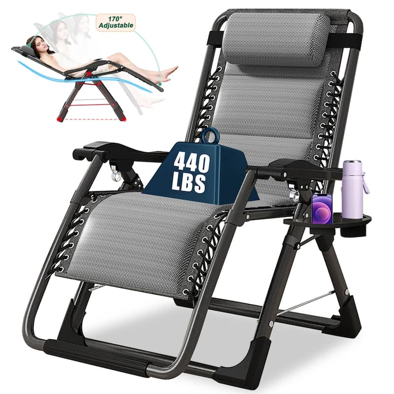 DoCred Zero Gravity Chair, Folding Lawn Chaise Recliner Lounge Chair