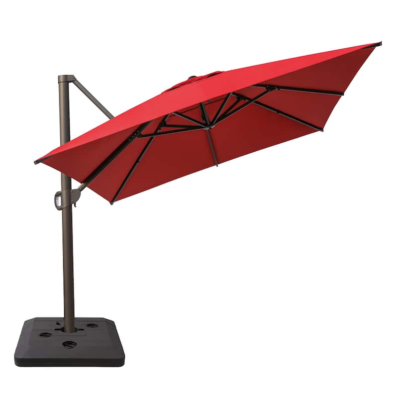 13 ft x 10 ft Outdoor Aluminum Patio Cantilever Offset Umbrella with Base