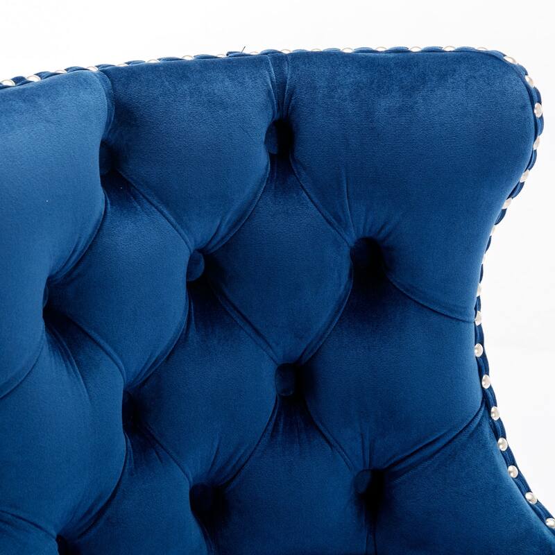 GDF Studio - Modern Upholstered Swivel Bar Stools with Tufted Backrest and Adjustable Height (Set of 2)