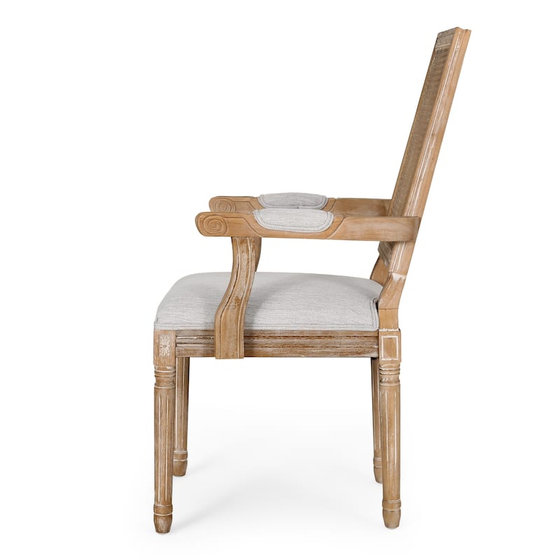 Marlette Wood and Cane Upholstered Expandable 7 Piece Dining Set by Christopher Knight Home