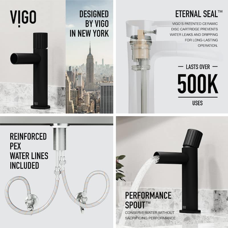 VIGO Ashford 8" H Single Handle Single Hole Bathroom Faucet