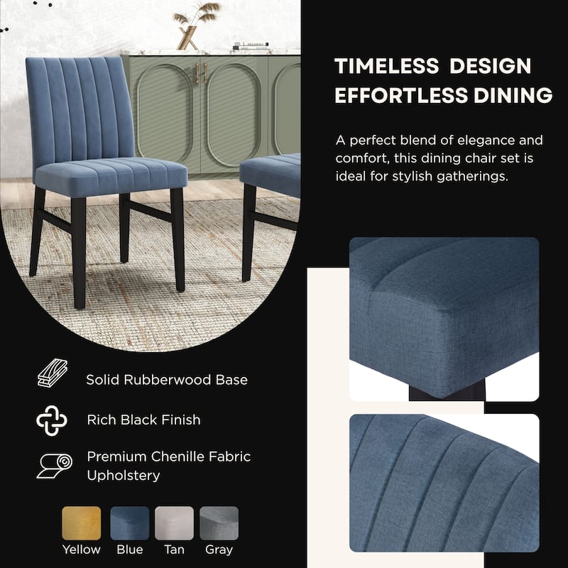 Roundhill Furniture Edo 5-Piece Dining Set, Round Table with 4 Upholstered Chairs,