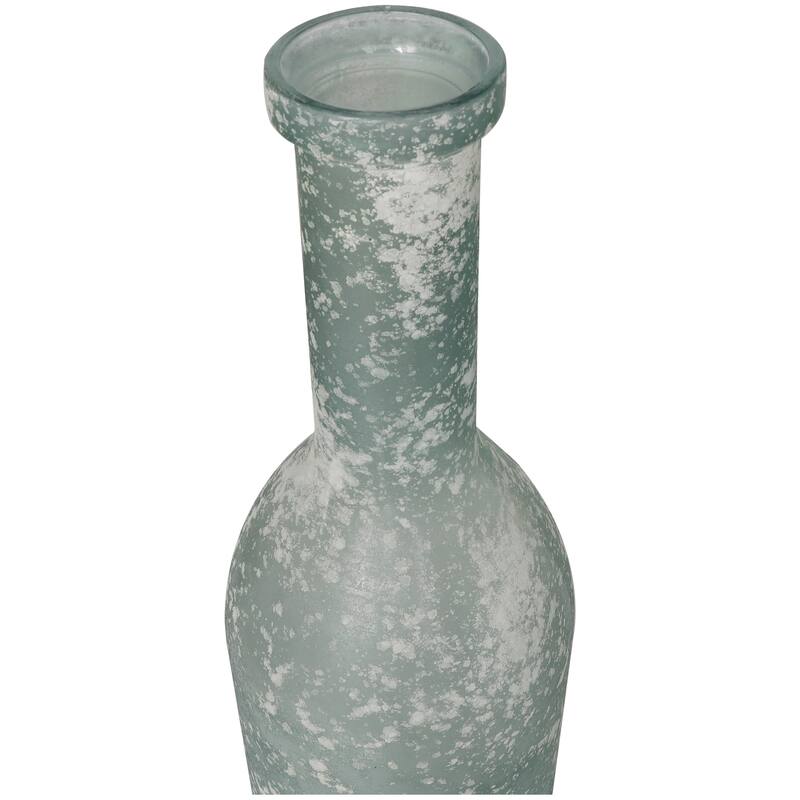 Clear Recycled Glass Handmade Frosted Spanish Bottle Decorative Vase