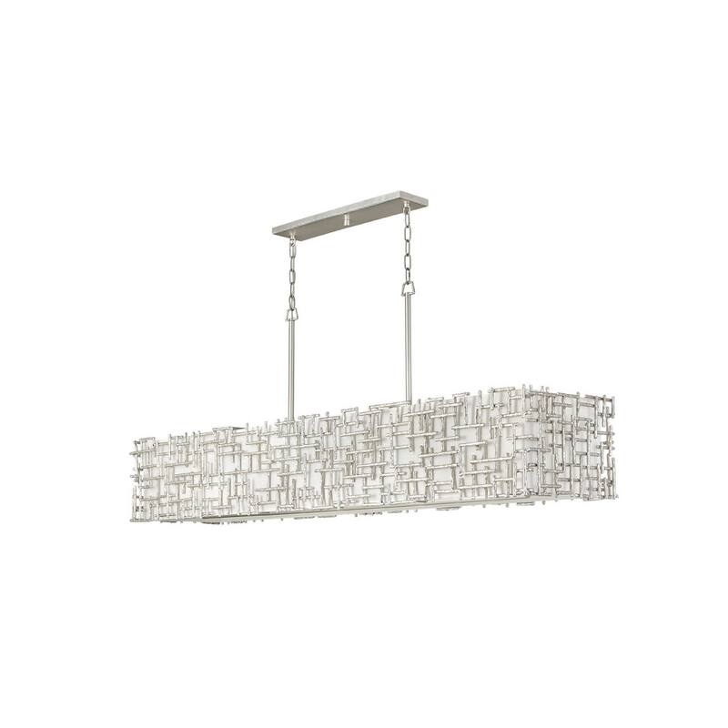 Fredrick Ramond Farrah 10 Light 60" Wide Linear Chandelier - Silver Leaf