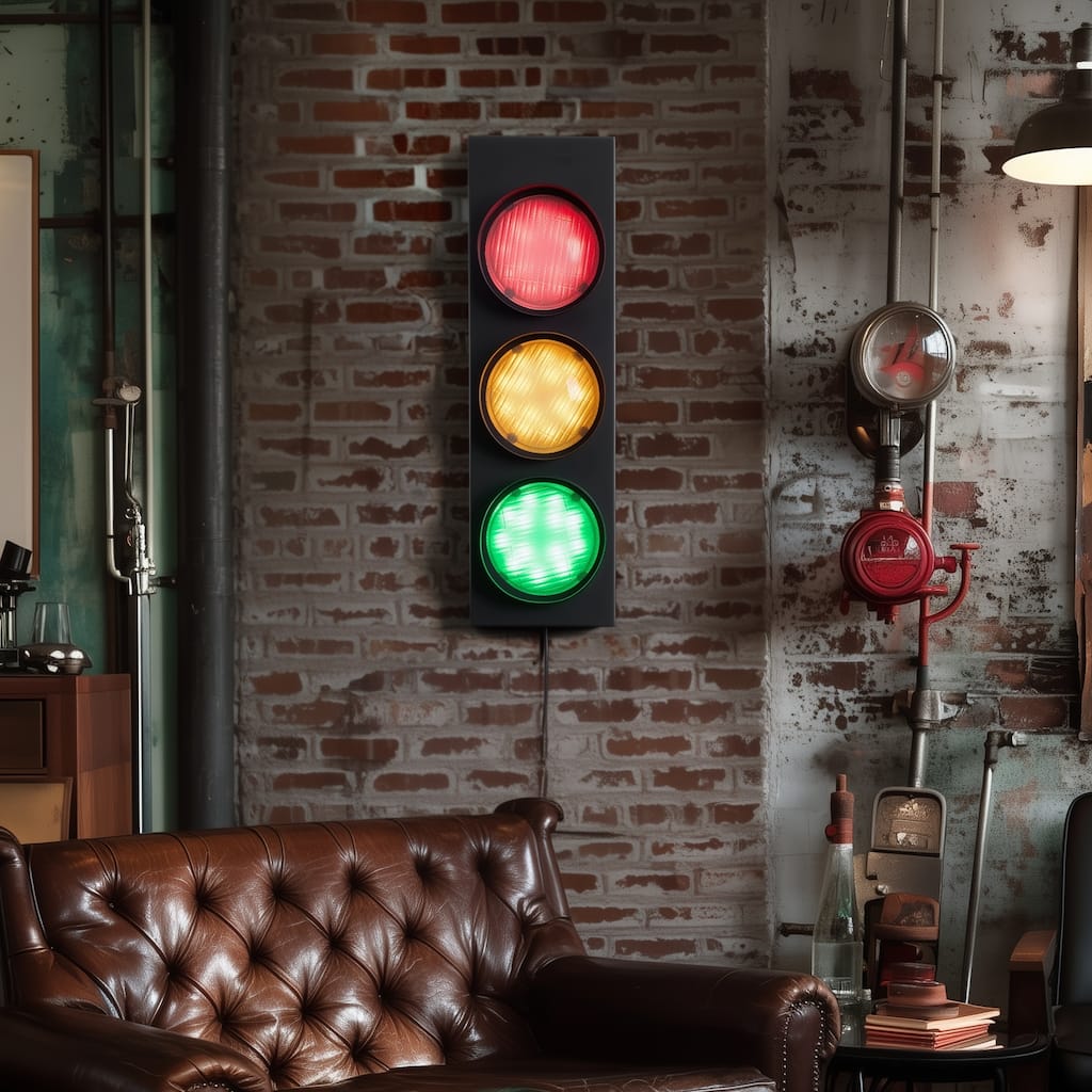 Retro Traffic Light Wall Lamp