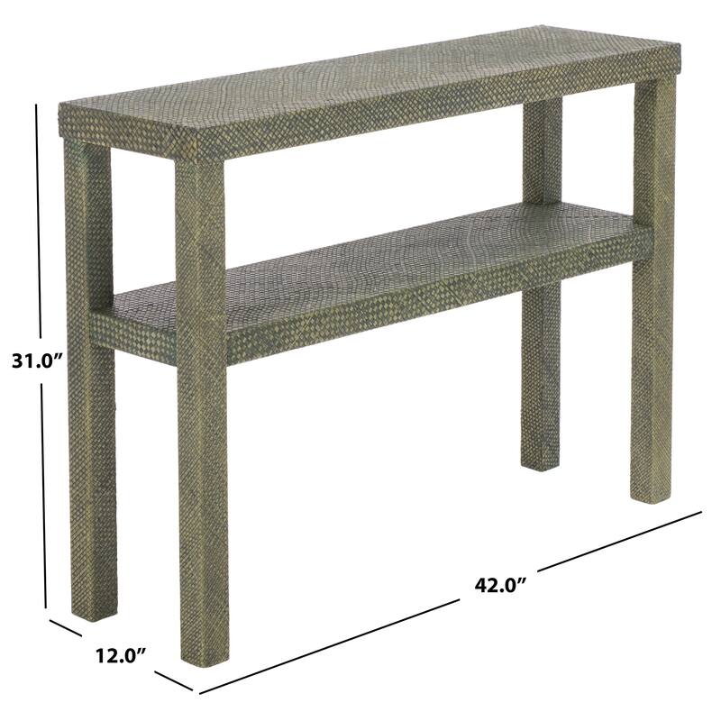 SAFAVIEH Apis Raffia 2-Shelf Console Table - 42"W x 12"D x 31"H