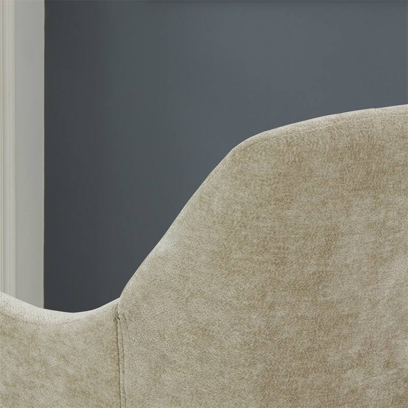 Chenille Armchair,Modern Style Accent Chair w/Wood Legs,Comfy Design