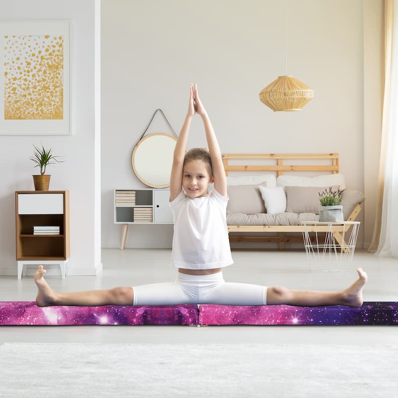 9 Feet Kids Balance Beam for Home Foldable Gymnastics Beam with Non-Slip Bottom and Wood Frame - 108” x 4" x 3" (L x W x H)